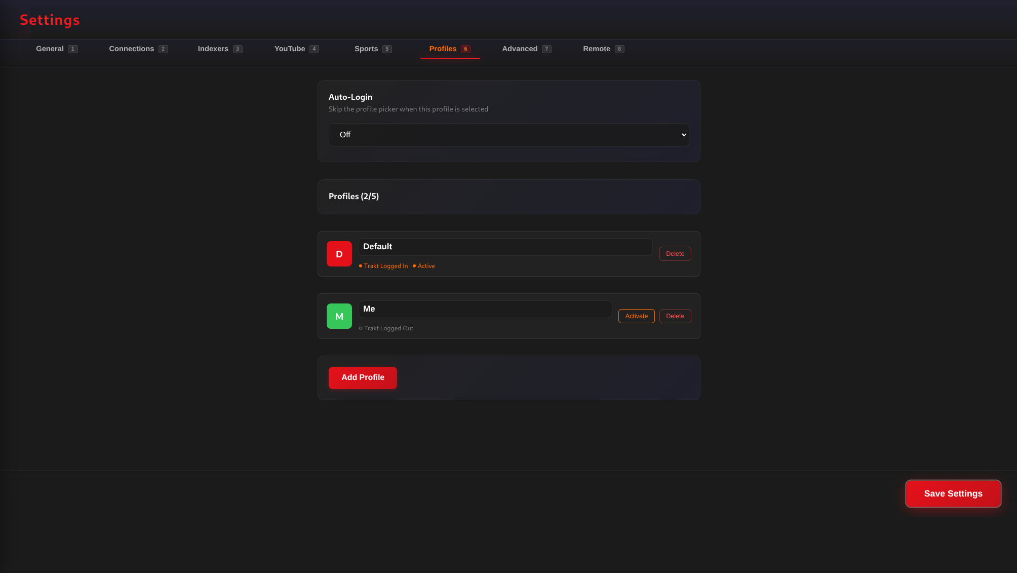 Fynix Hub settings interface
